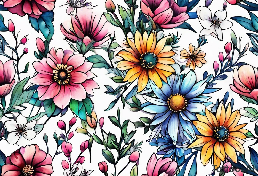 wildflowers tattoo idea