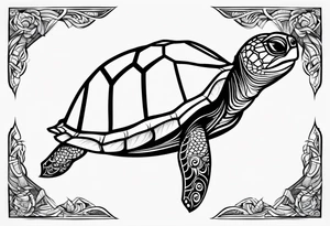simple line turtle tattoo idea