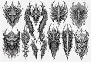 Dragon skin armor symmetrical tattoo idea