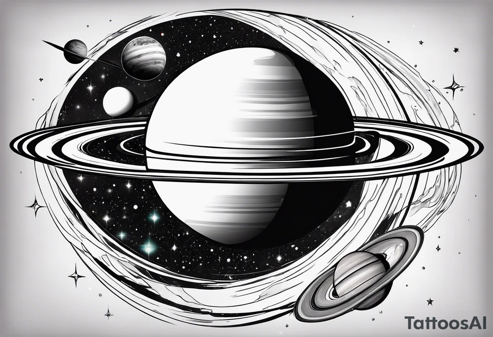 Saturn like planet tattoo idea