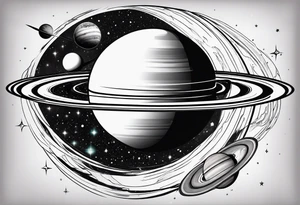 Saturn like planet tattoo idea