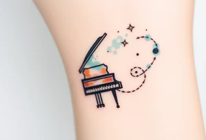 piano under the stars tattoo idea