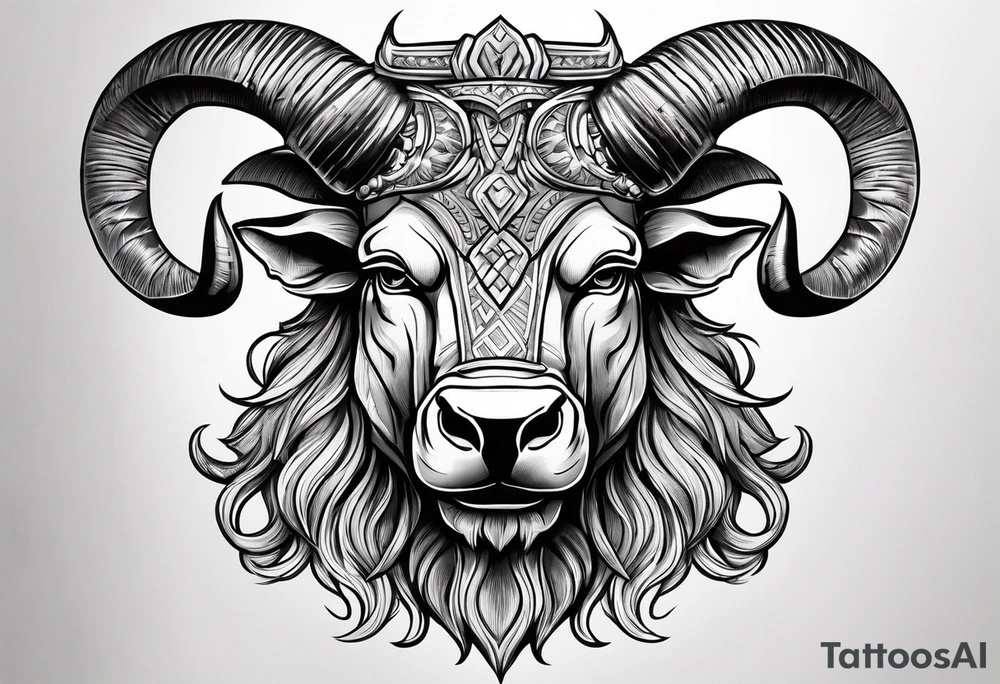 Minotaur head like a sculpture tattoo idea