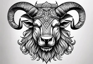 Minotaur head like a sculpture tattoo idea