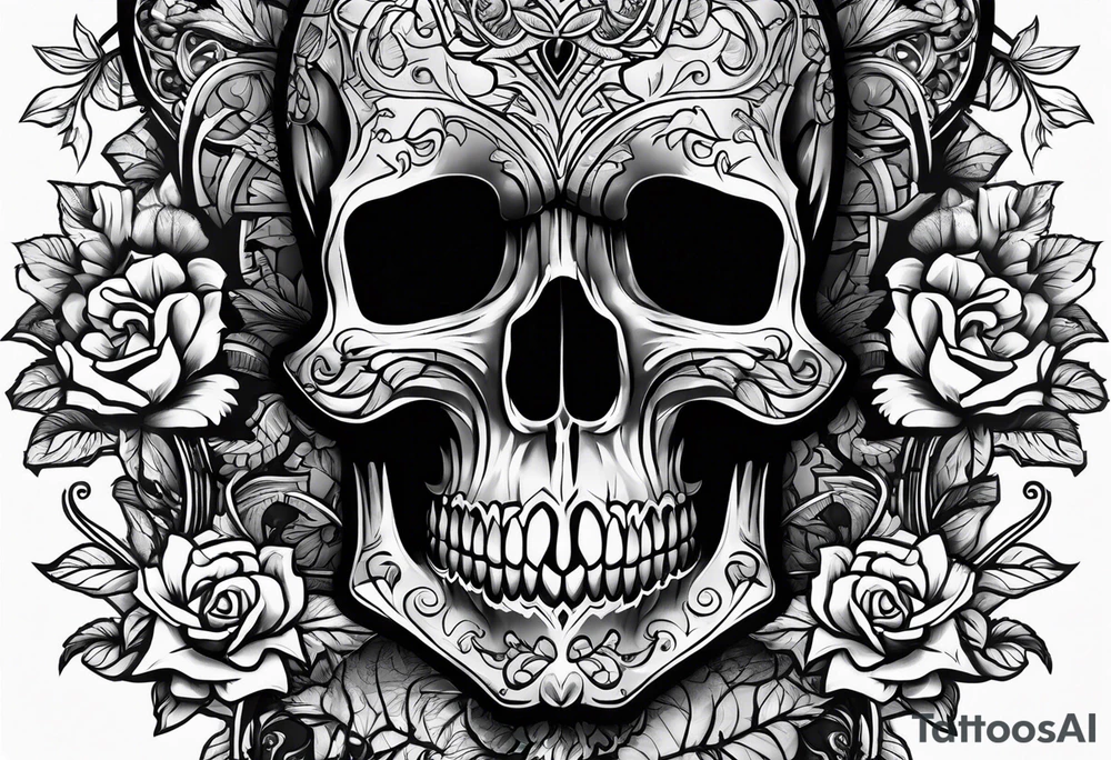 Cross with a skull tattoo idea