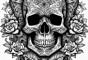 Cross with a skull tattoo idea