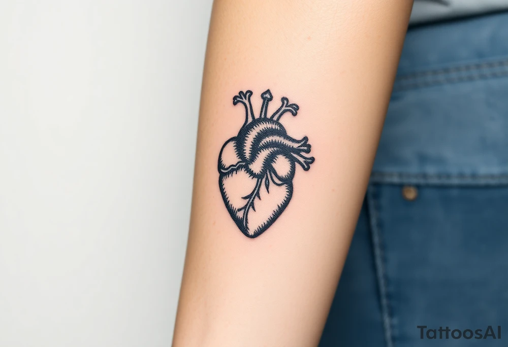 medieval heart woodcut tattoo idea