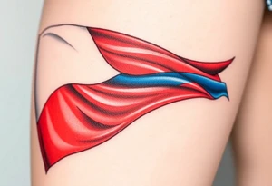 A waving Czech flag with realistic fabric texture, its red, white, and blue colors tattoo idea