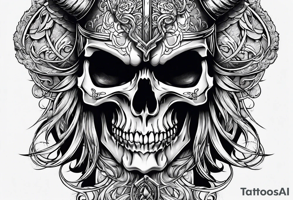 Viking skull tattoo idea