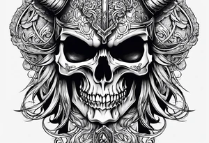Viking skull tattoo idea