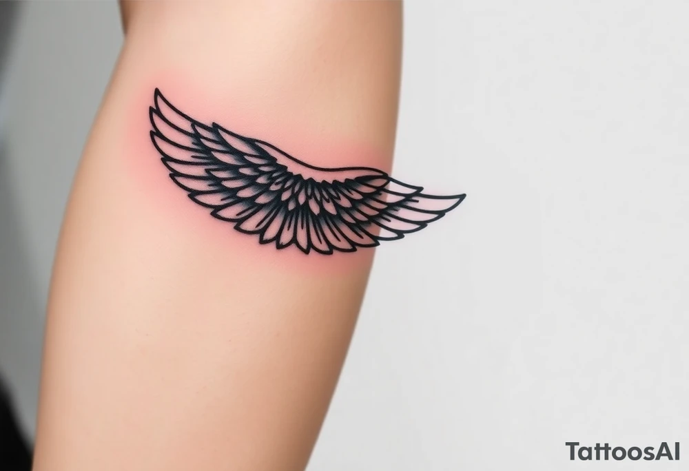 Mended Wing (kintsugi)
A feathered wing with fine hairline “cracks” that are filled (not shattered) in a gold-effect line. Reads: healed + stronger.
Tiny text option along the radius: “grace made strong” (2 Cor 12:9) or simply “still rising.” tattoo idea