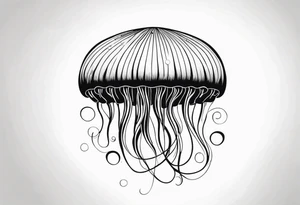 Small jellyfish, stylized, tattoo idea