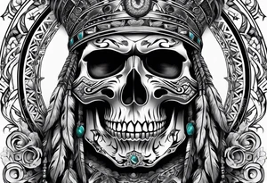 Native american biker skeleton tattoo idea