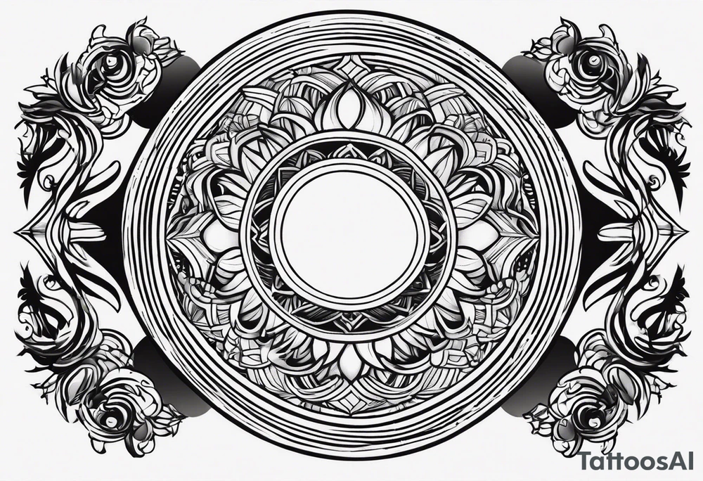 wooden circle empty vignette tattoo idea