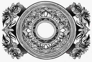 wooden circle empty vignette tattoo idea