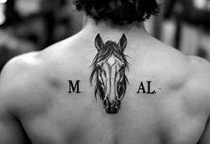 horse silhouette 
from the front
with letters M A L tattoo idea