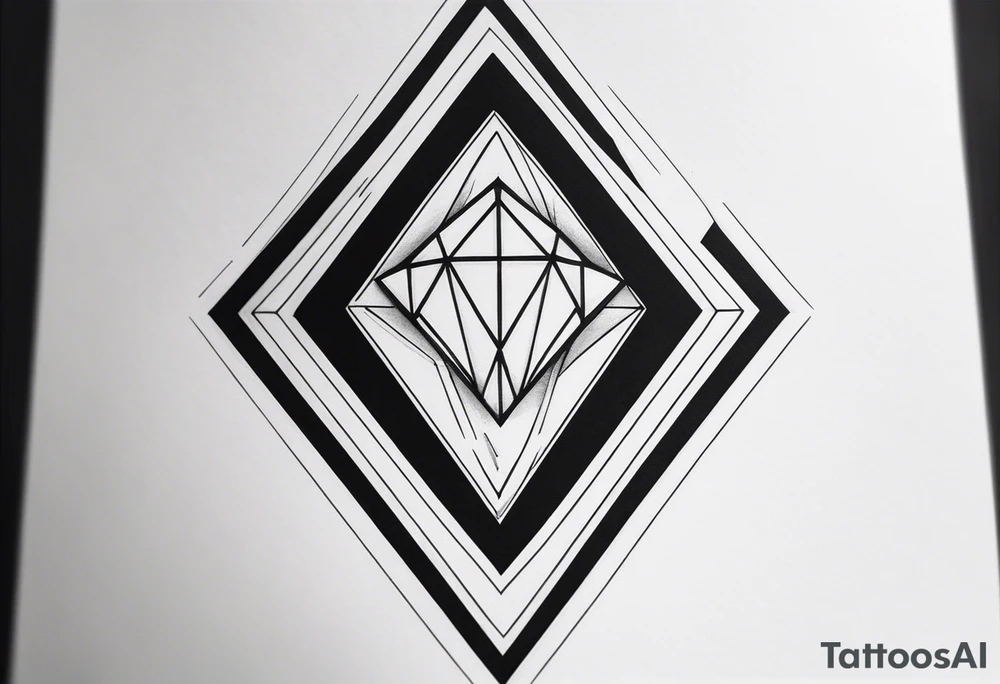 Sleeve on the forearm with a diamond in the middle tattoo idea