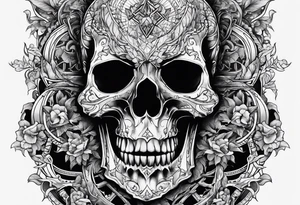 creepy satanic skeleton tattoo idea