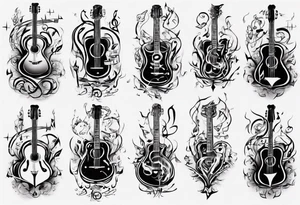 music stave hearth tattoo idea