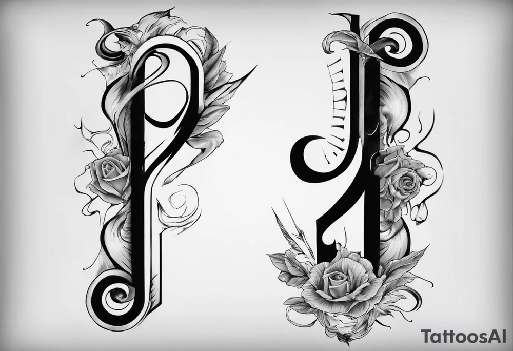 number 9 right side up and upside down connected tattoo black and grey on inside forearm 9:16 aspect ratio tattoo idea