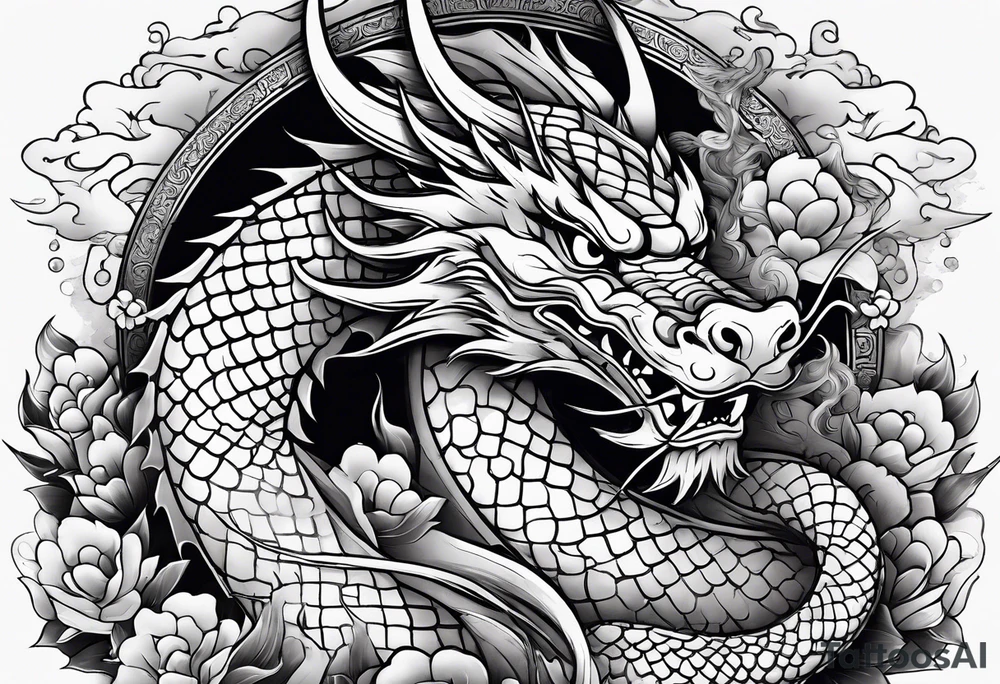 dragon and geisha and samurai tattoo idea