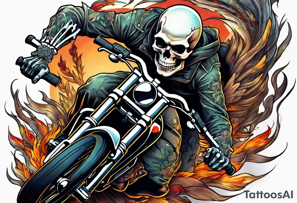 skeleton running from the world tattoo idea