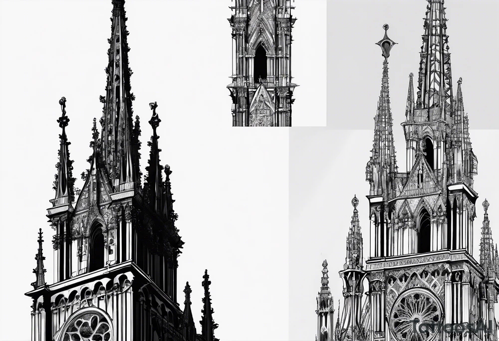 jack skellington on the spire of the Milan cathedral tattoo idea