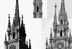jack skellington on the spire of the Milan cathedral tattoo idea