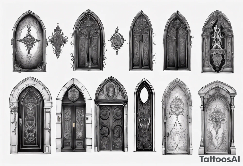 Gothic door tattoo idea