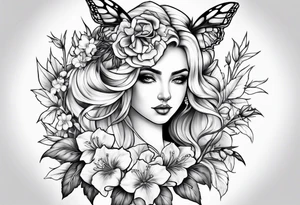 Larkspur with a bow tattoo idea