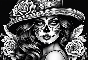 Sugar skull senorita tattoo idea