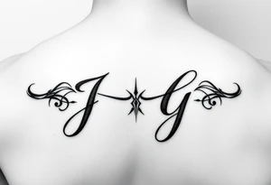 Cursive intials JG tattoo idea