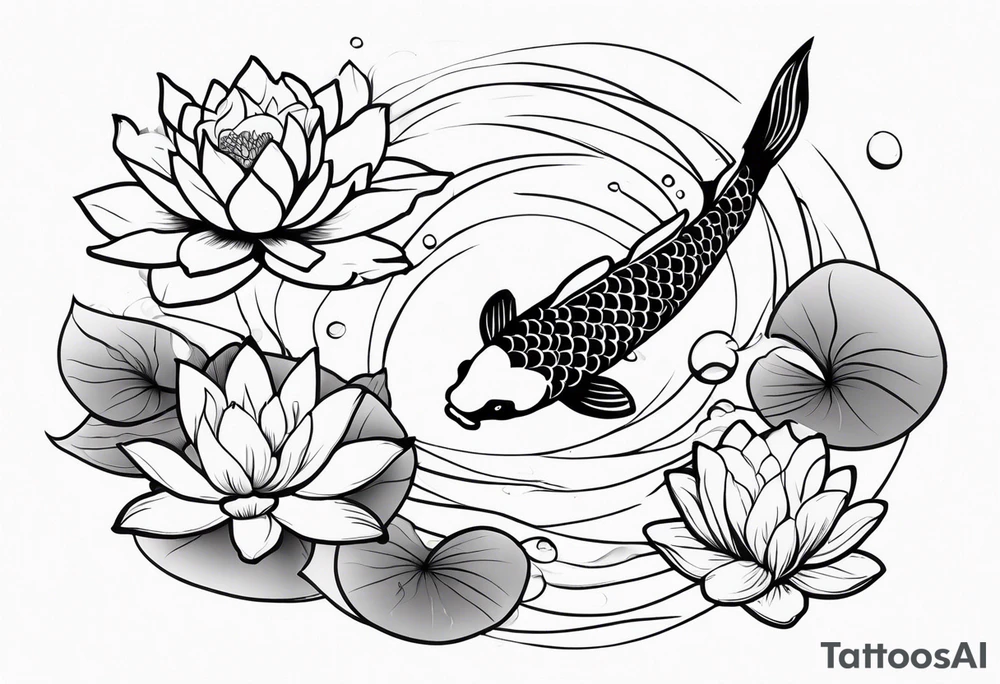 Koi fish and water lilies. tattoo idea