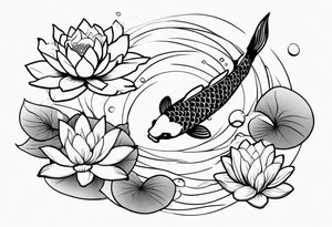 Koi fish and water lilies. tattoo idea