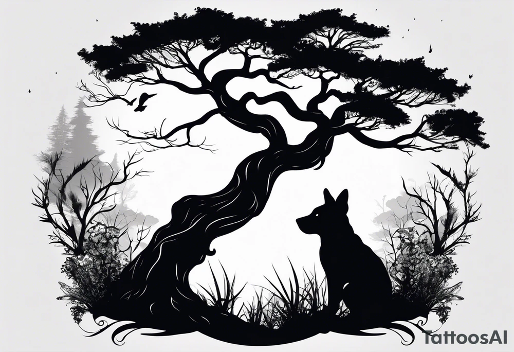 Bäume silhouette tattoo idea