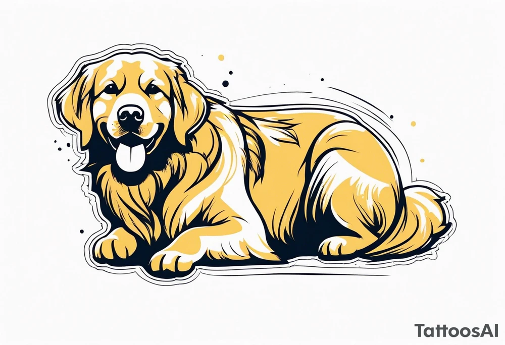 a golden retriever in jujitsu tattoo idea