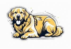 a golden retriever in jujitsu tattoo idea