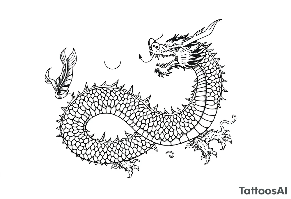 Beautiful asian dragon tattoo idea