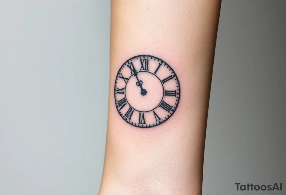 A clock with Roman numerals frozen at a significant book moment, such as Tris’s initiation or sacrifice tattoo idea