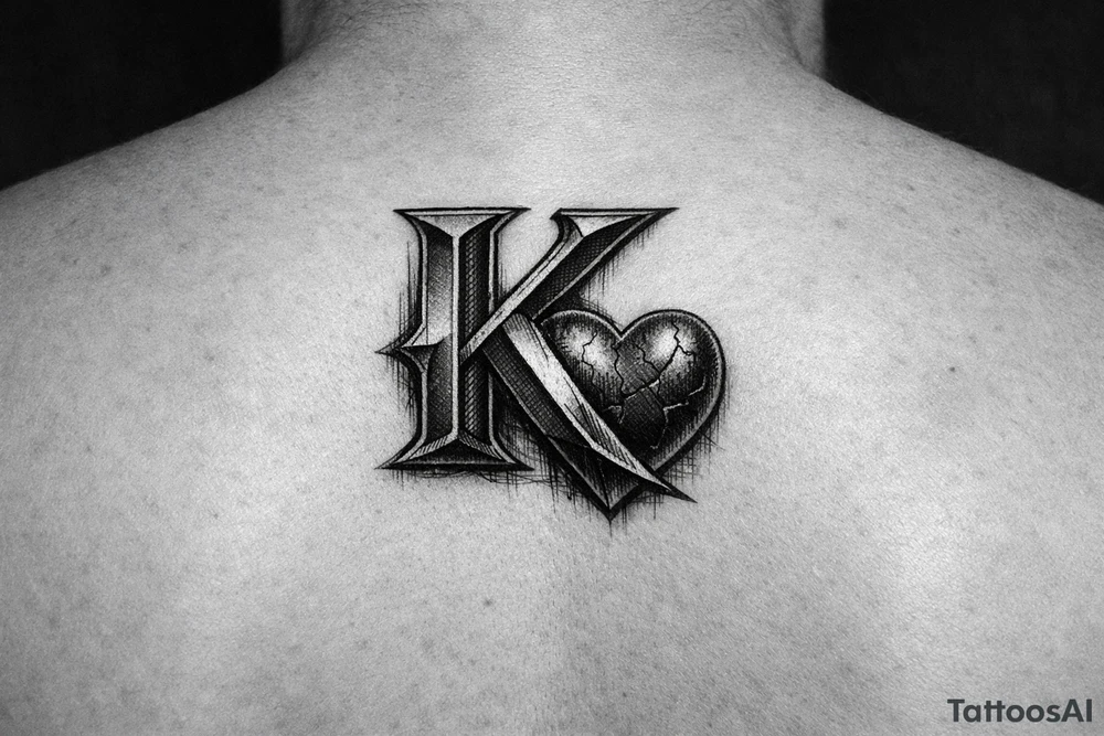 K with a heart tattoo idea