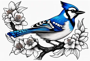 Majestic bluejay tattoo idea