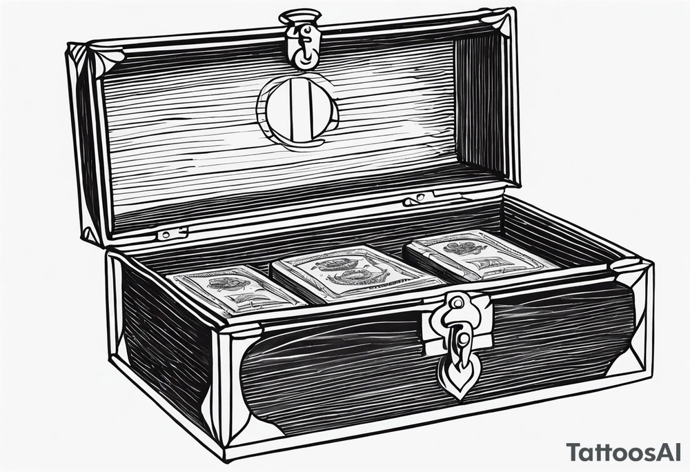 A simple vintage cigar box tattoo idea
