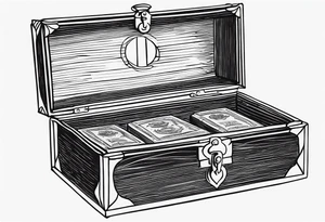 A simple vintage cigar box tattoo idea