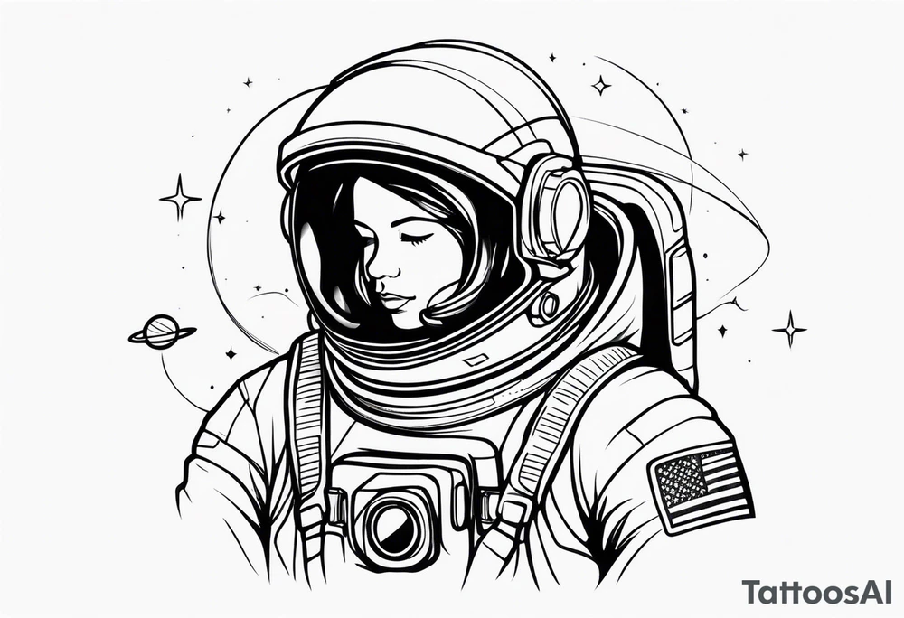 astronaut in space tattoo idea