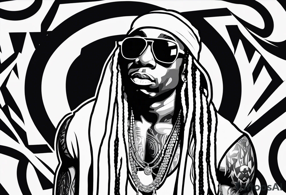 Outline Image of lil Wayne tattoo idea