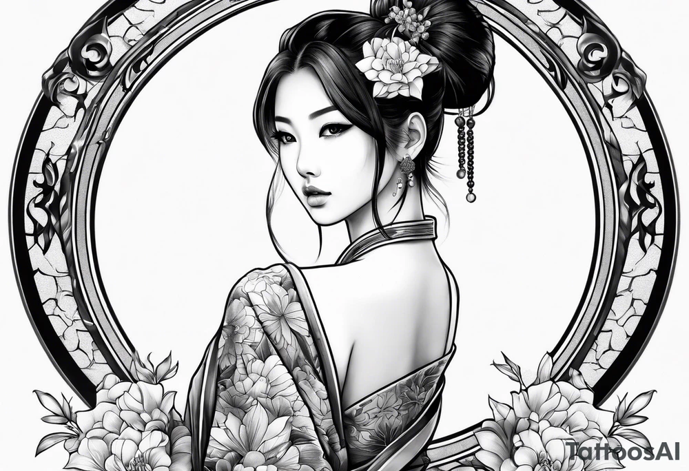 japanese girl tattoo idea