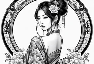 japanese girl tattoo idea