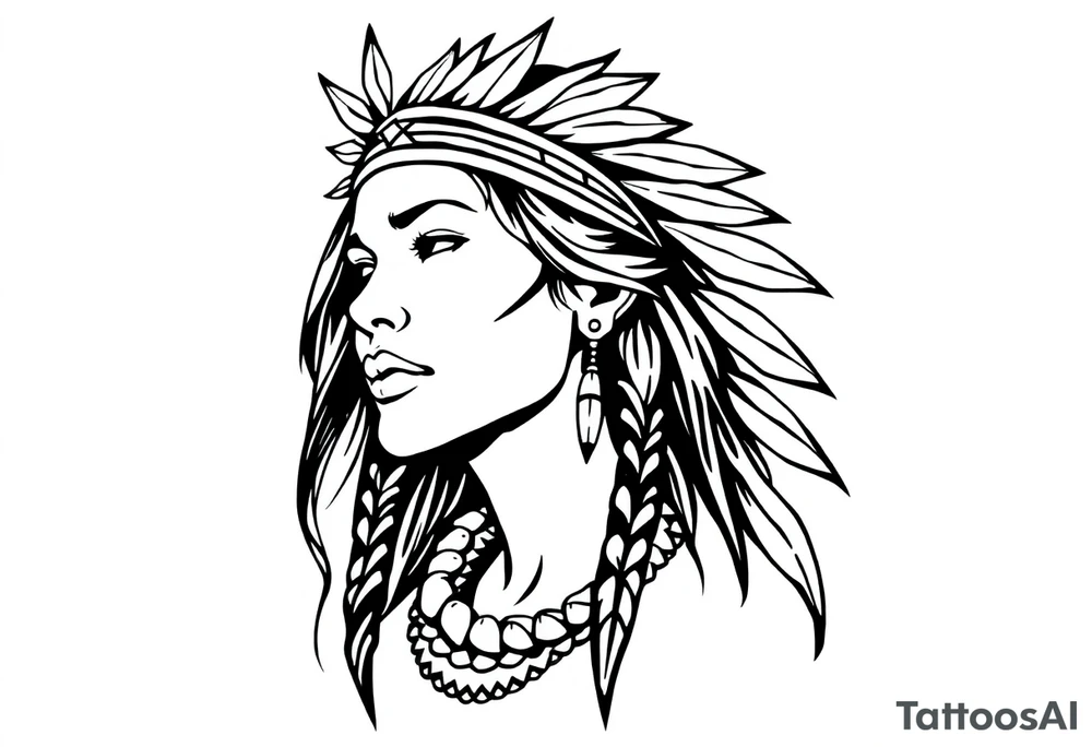 Native American female tattoo idea