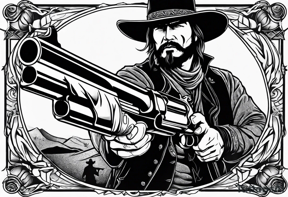 old western gunslinger tattoo idea