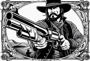 old western gunslinger tattoo idea